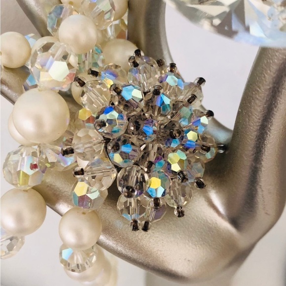 Vintage lot of aurora borealis rhinestone crystal jewelry - Picture 9 of 10